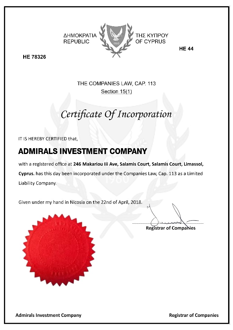 admiralsglobal.com  certificate